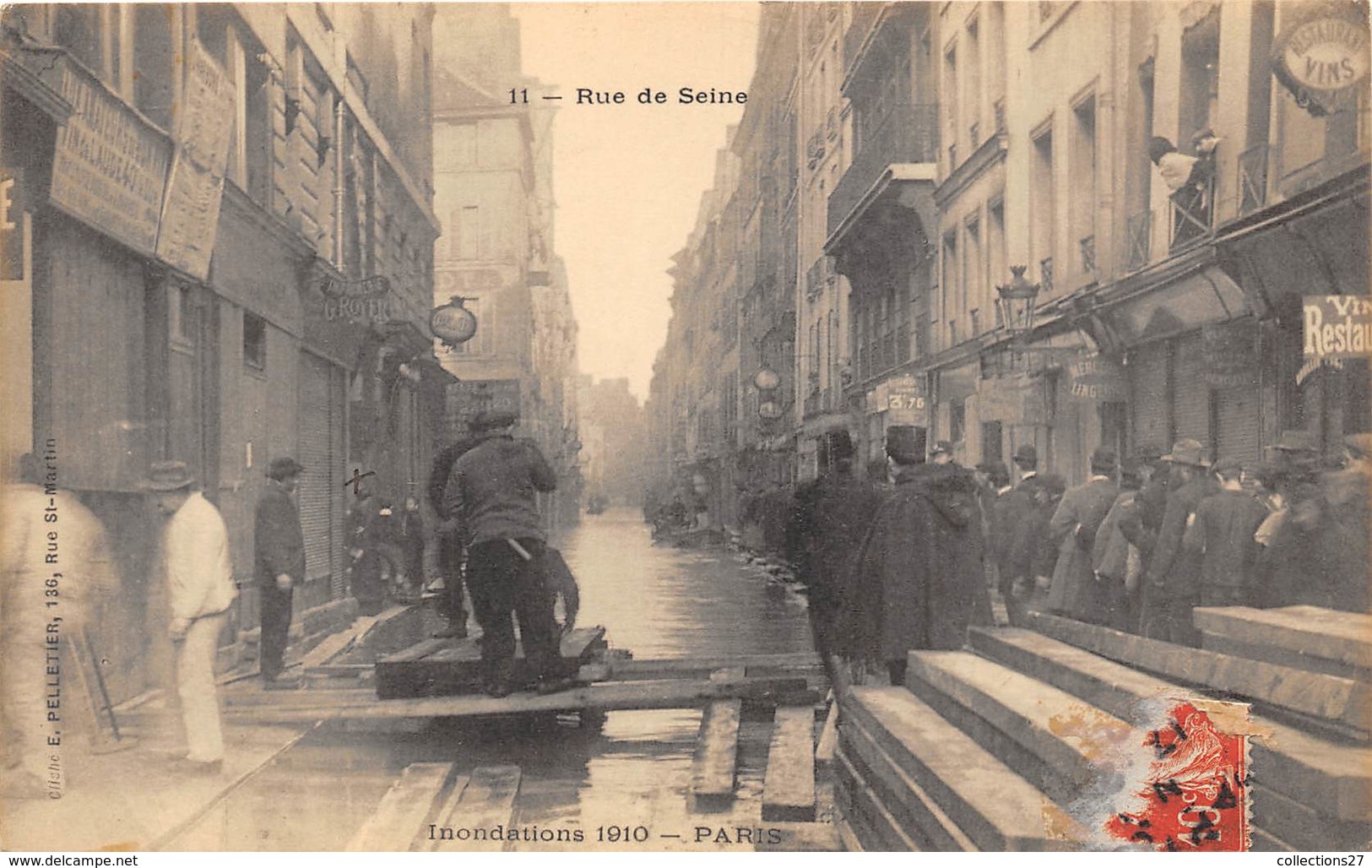 75-PARIS-INONDATIONS- RUE DE SEINE - De Overstroming Van 1910