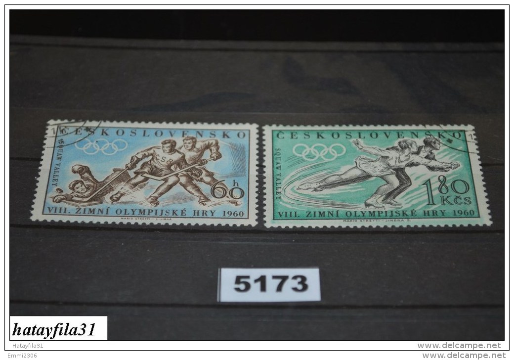 Tschechoslowakei 1960 Mi. 1183 - 1184 Gestempelt Olympische  Winterspiele , Squaw Valley - Winter 1960: Squaw Valley