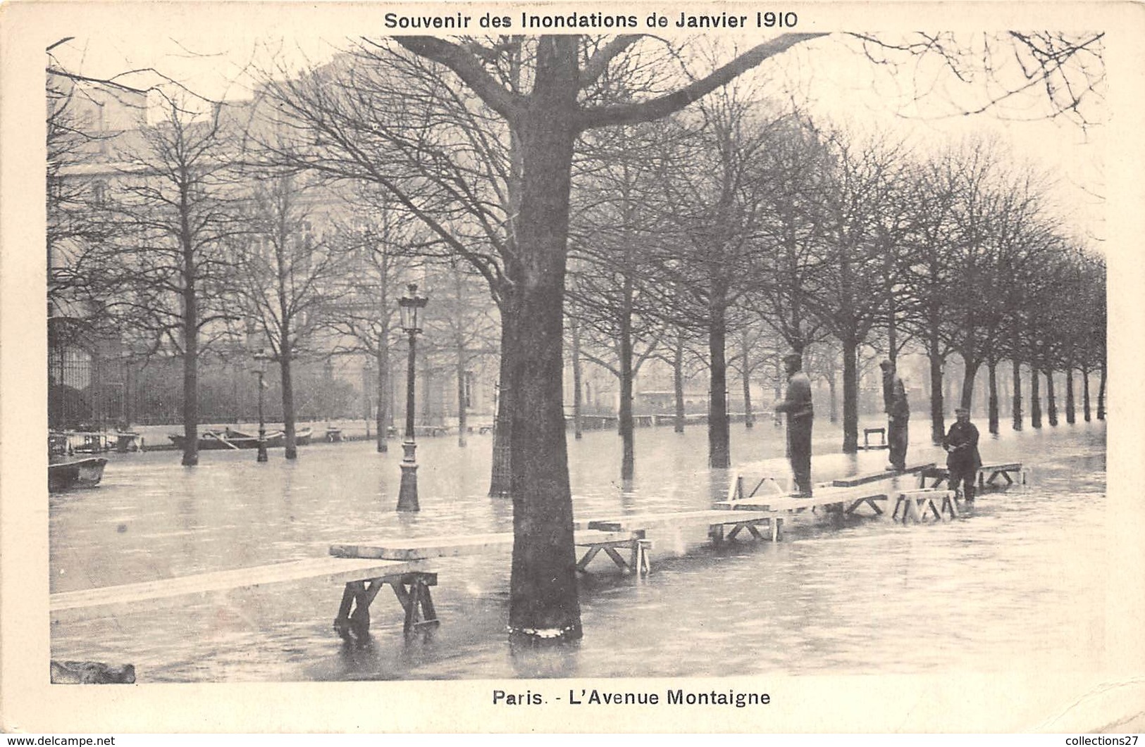 75-PARIS-INONDATIONS- L'AVENUE MONTAIGNE - Inondations De 1910