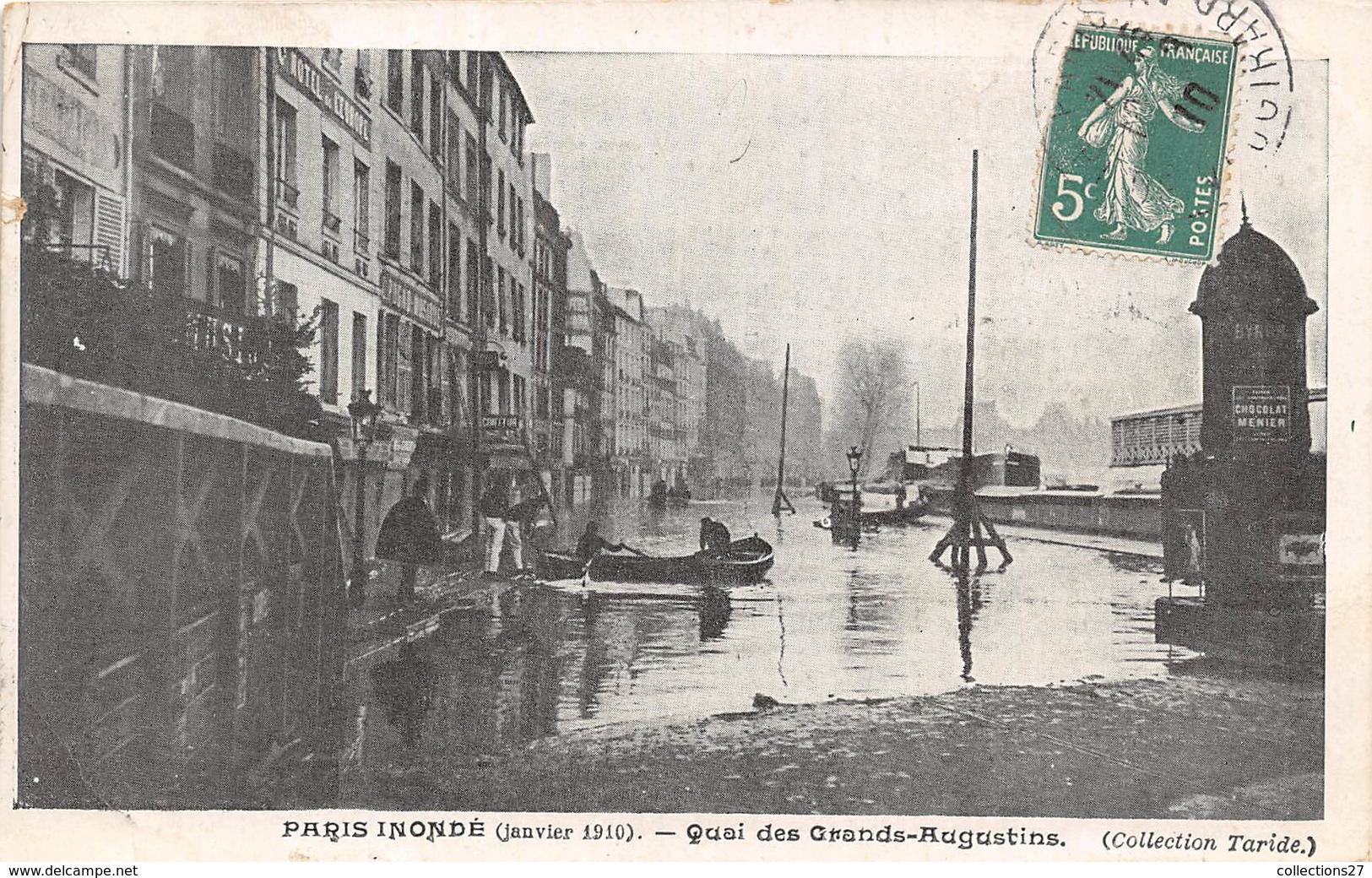 75-PARIS-INONDATIONS- QUAI DES GRANDS-AUGUSTINS - Inondations De 1910