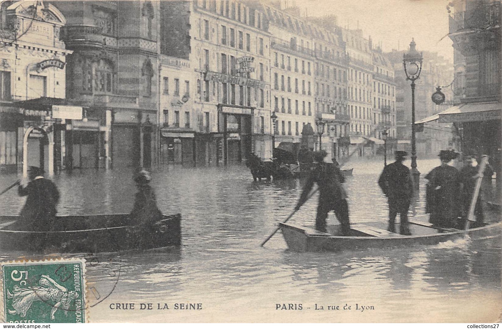 75-PARIS-INONDATIONS-  LA RUE DE LYON - De Overstroming Van 1910