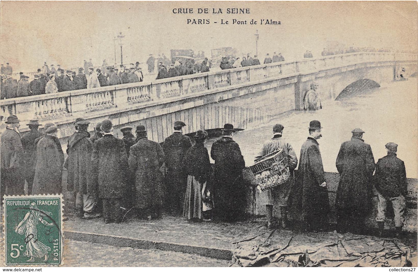 75-PARIS-INONDATIONS- LE PONT DE L'ALMA - Inondations De 1910