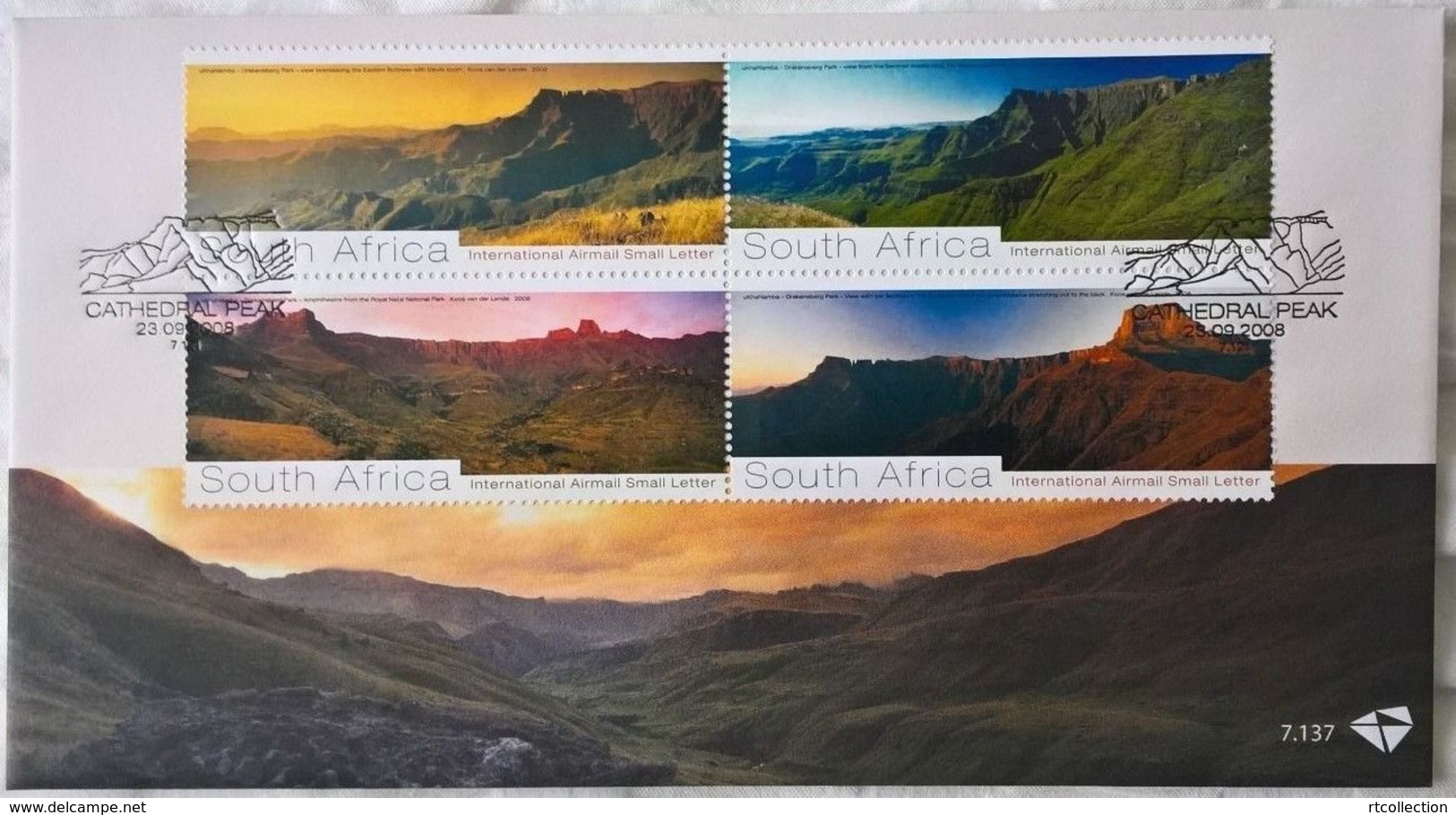 South Africa 2008 First Day Cover FDC UNESCO World Heritage Drakensberg Mountains Park Geography Places Nature Stamps - Geography