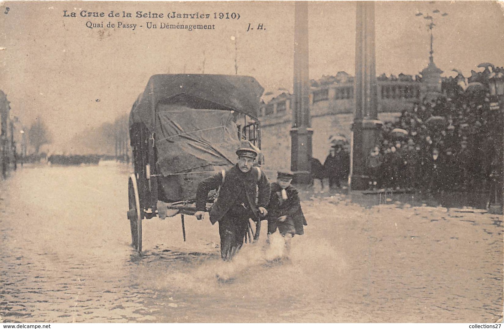 75-PARIS-INONDATIONS- QUAI DE PASSY UN DEMENAGEMENT - De Overstroming Van 1910