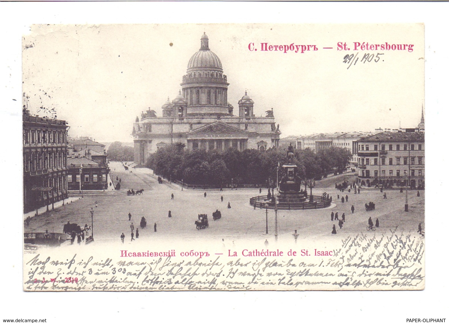 RU 190000 SANKT PETERSBURG, Le Cathedral D'Isaac, 1905, Eckmangel - Russland