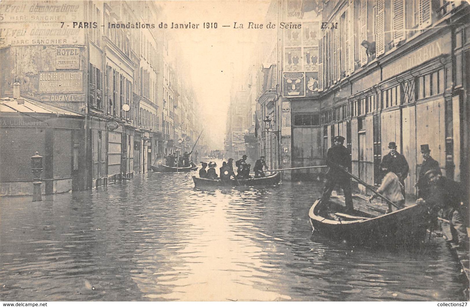 75-PARIS-INONDATIONS-LA RUE DE SEINE - Paris Flood, 1910