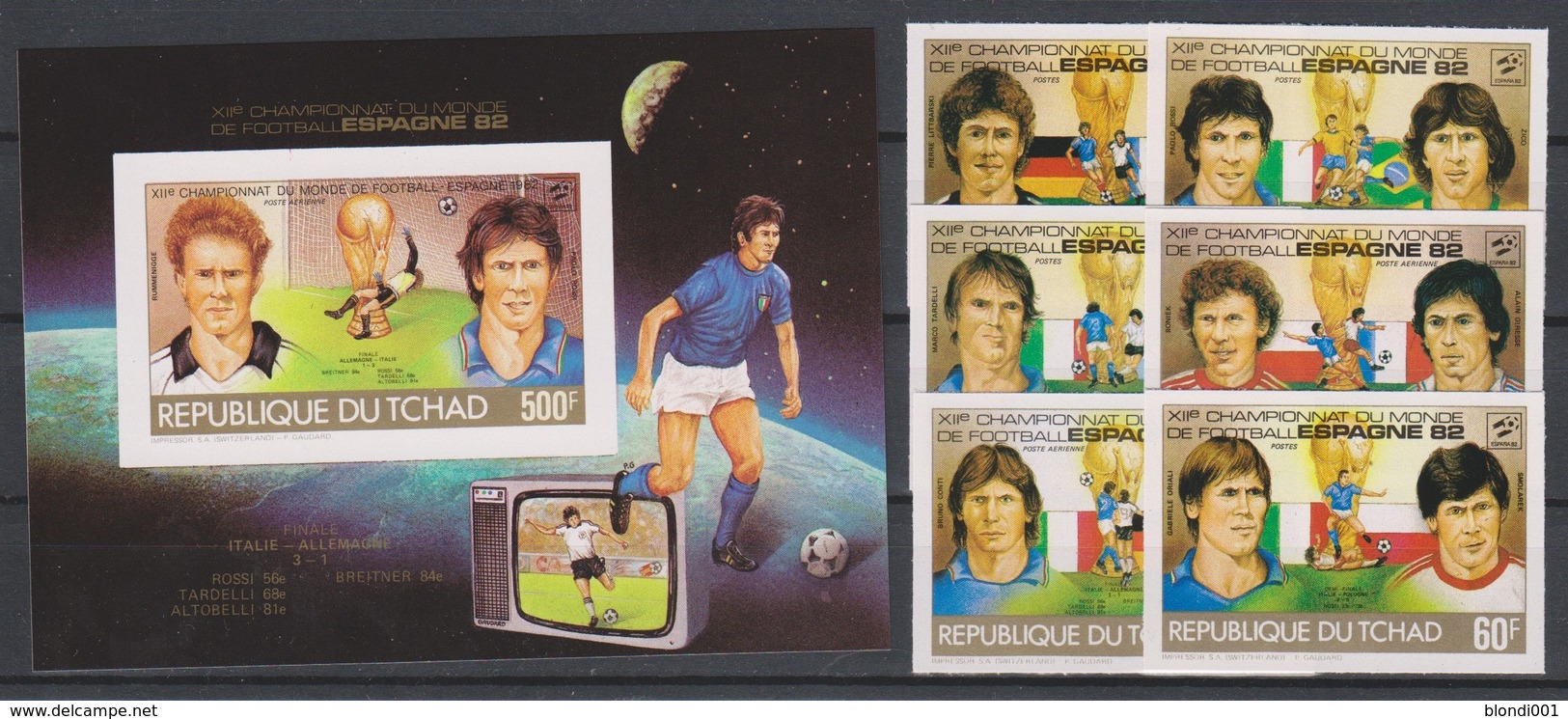 Soccer World Cup 1982 - CHAD - S/S+Set Imperf. MNH** - 1982 – Espagne