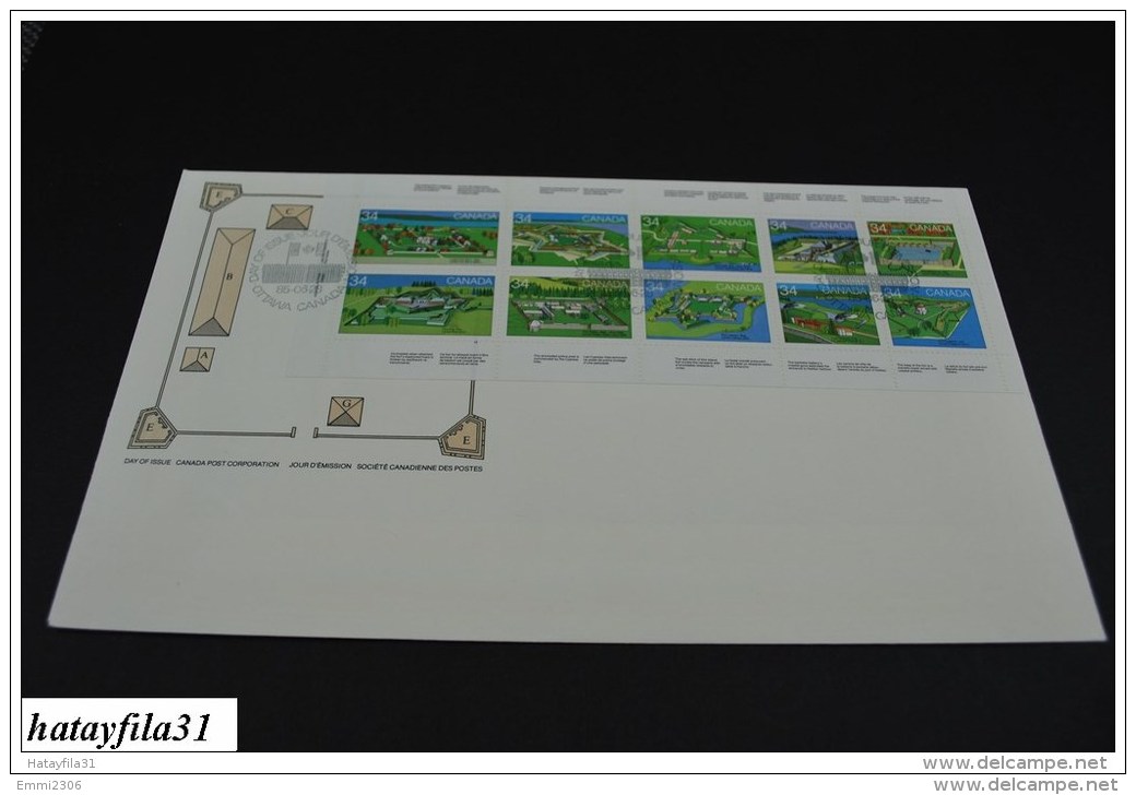 Kanada  1985   FDC  - Mi. H - Bl. 108 - Kanada - Tag : Forts   - ( T - 94 ) - 1981-1990