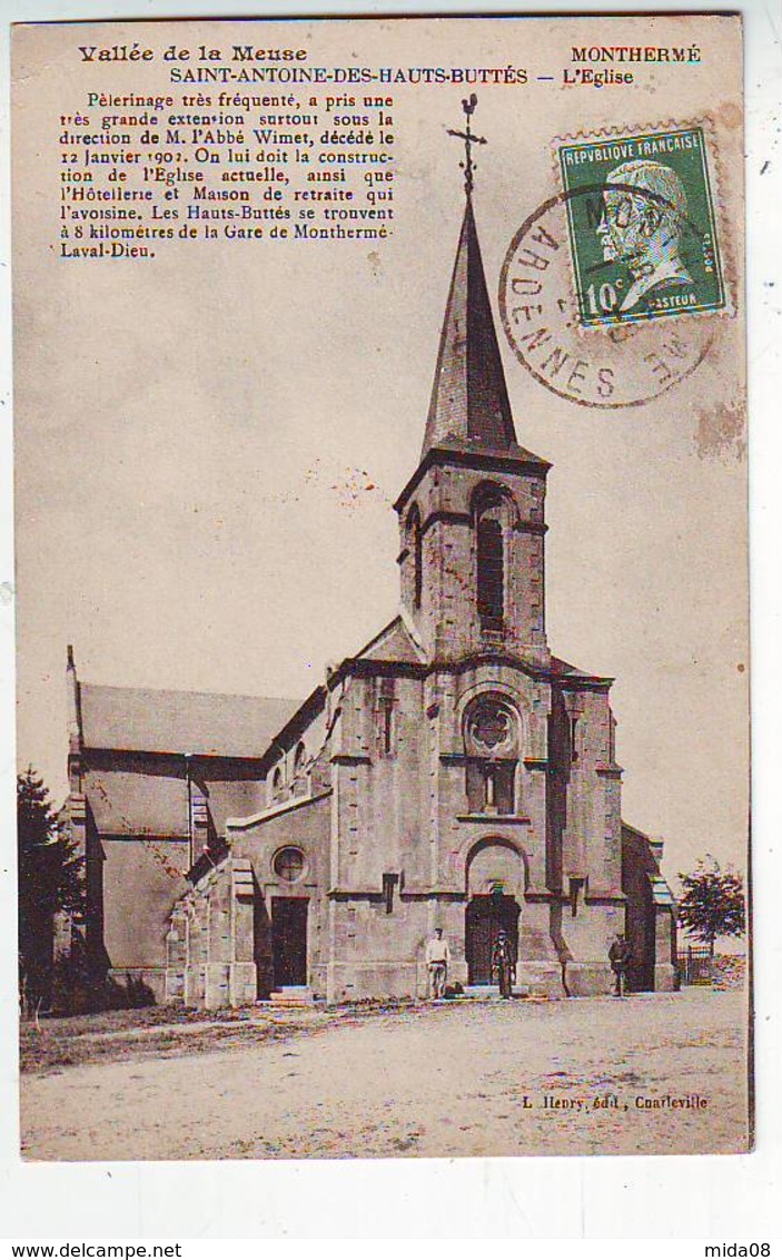 08. MONTHERME . VALLEE DE LA MEUSE . SAINT ANTOINE DES HAUTS BUTTES . L'EGLISE . Editeur L. HENRY - Montherme