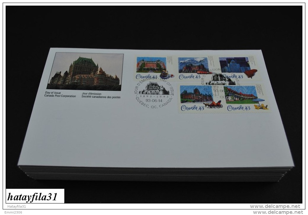 Kanada  1993   FDC  - Mi.  1356 - 1360 - Historische Hotels - ( T - 93 ) - 1991-2000