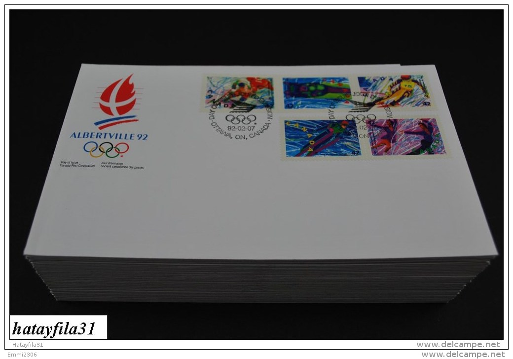 Kanada  1992   FDC  - Mi.  1274 - 1278 - Olympische Winterspiele , Albertville - ( T - 93 ) - 1991-2000