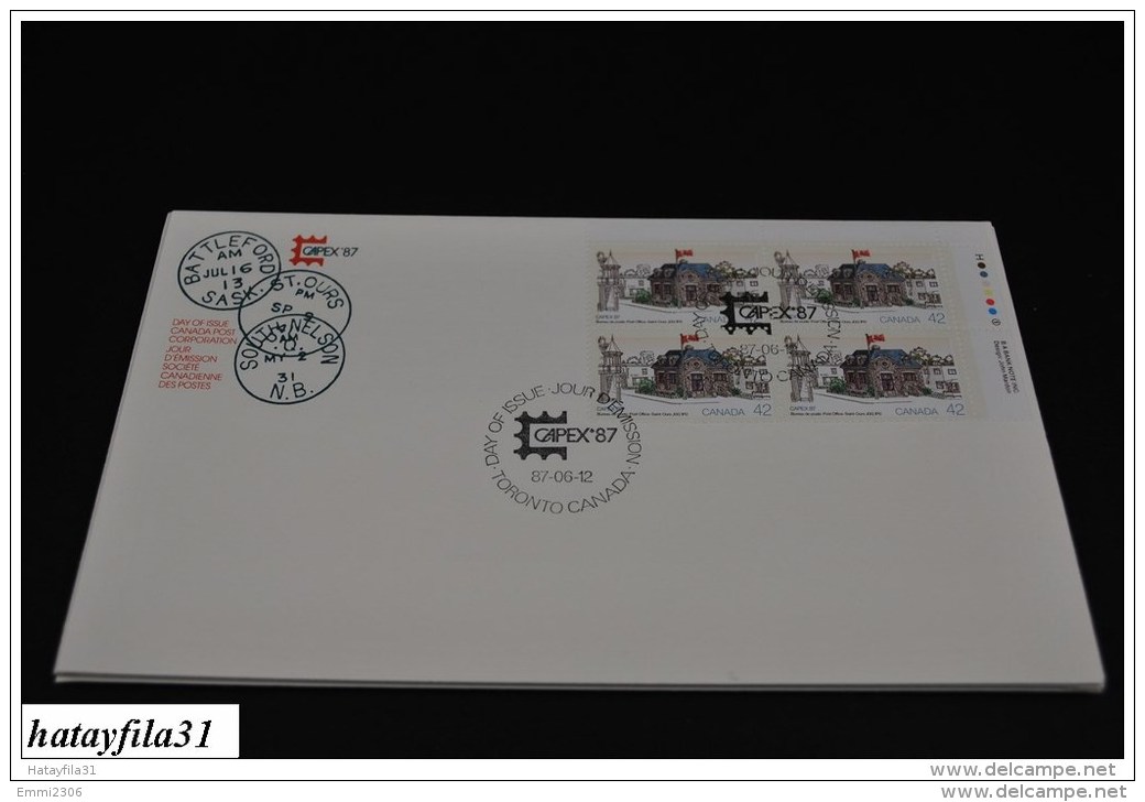 Kanada  1987   FDC  - Mi. 1042 VB.  - Internationale Briefmarkenausstellung CAPEX ` 87 , Toronto  - ( T - 92 ) - 1981-1990