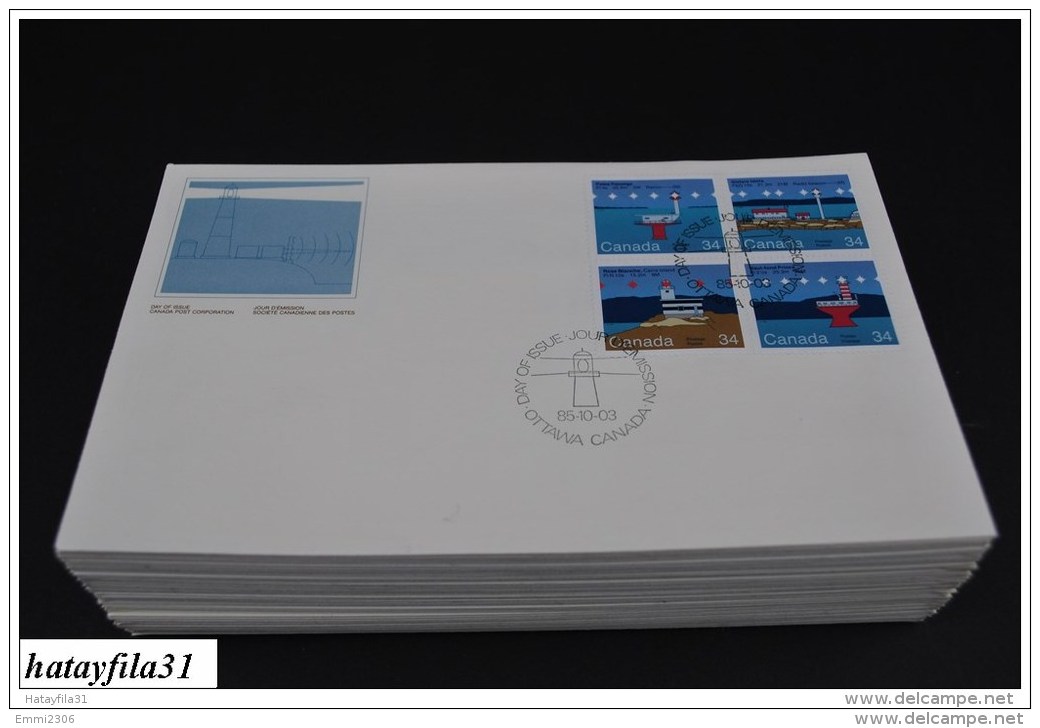Kanada  1985   FDC  - Mi. 972 - 975 VB.  - Leuchttürme : Internationale Briefmarkenausstellung CAPEX ` 87 -  ( T - 92 ) - 1981-1990