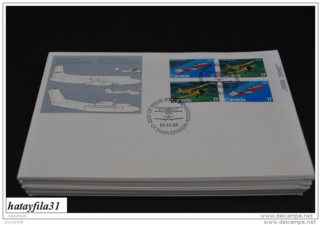 Kanada  1981   FDC - Mi. 814 - 815 VB. -  Flugzeuge : Trainings - Und Transportflugzeuge -  ( T - 91 ) - 1981-1990