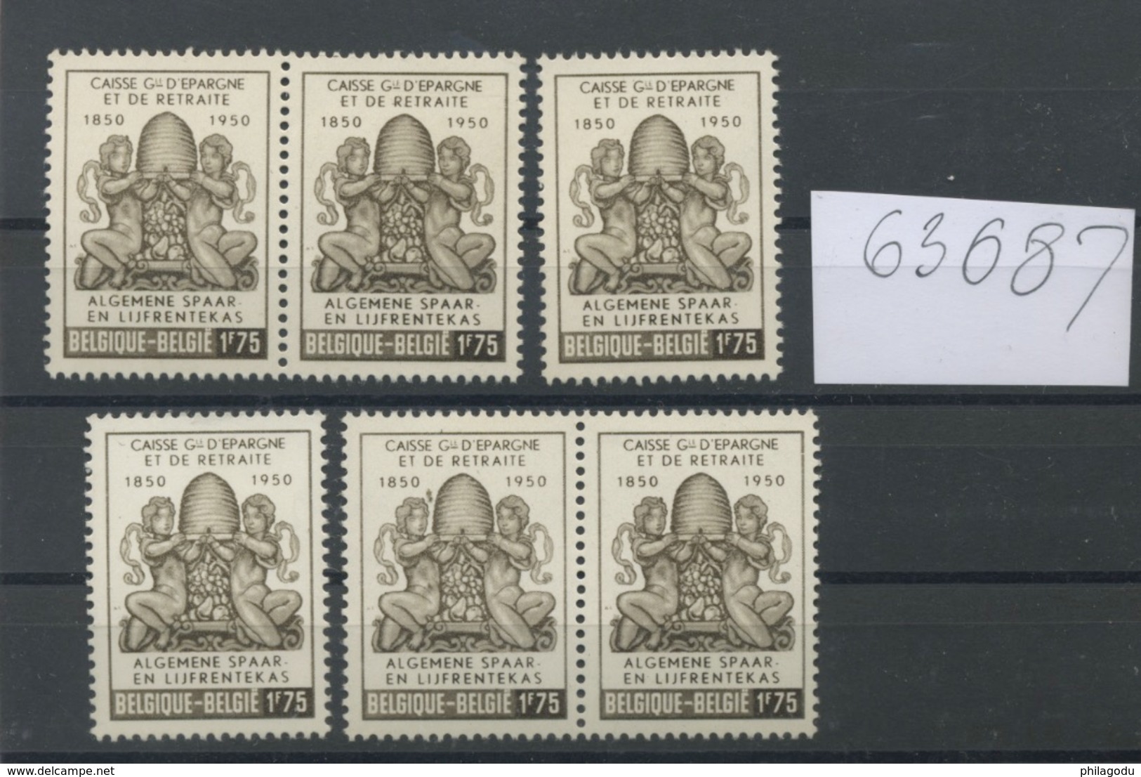 1950. Epargne Abeilles. Ruche 6 X  826 ** Cote 3,- € - Nuevos