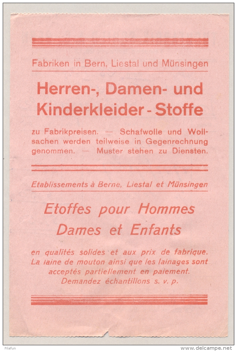 Schweiz - 1938 - 20c Stempelmarke Canton Bern On Invoice - Fiscale Zegels