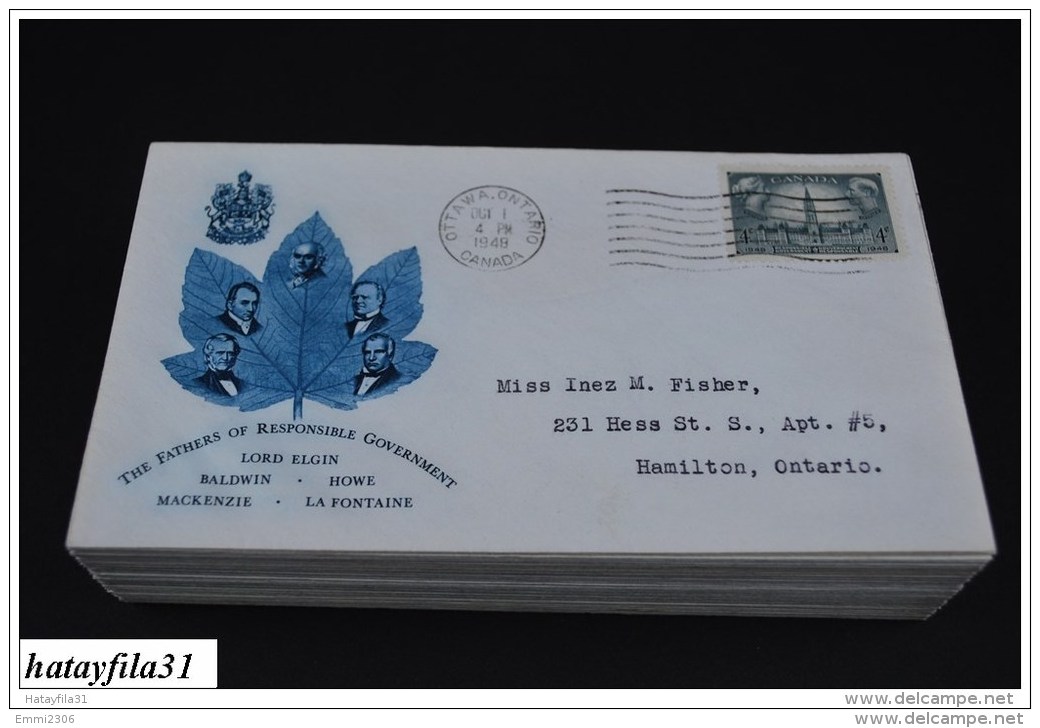 Kanada 1948 Gelaufene FDC -  Mi.247 -  100 Jahre Selbstverwaltung - ( T - 88 ) - ....-1951