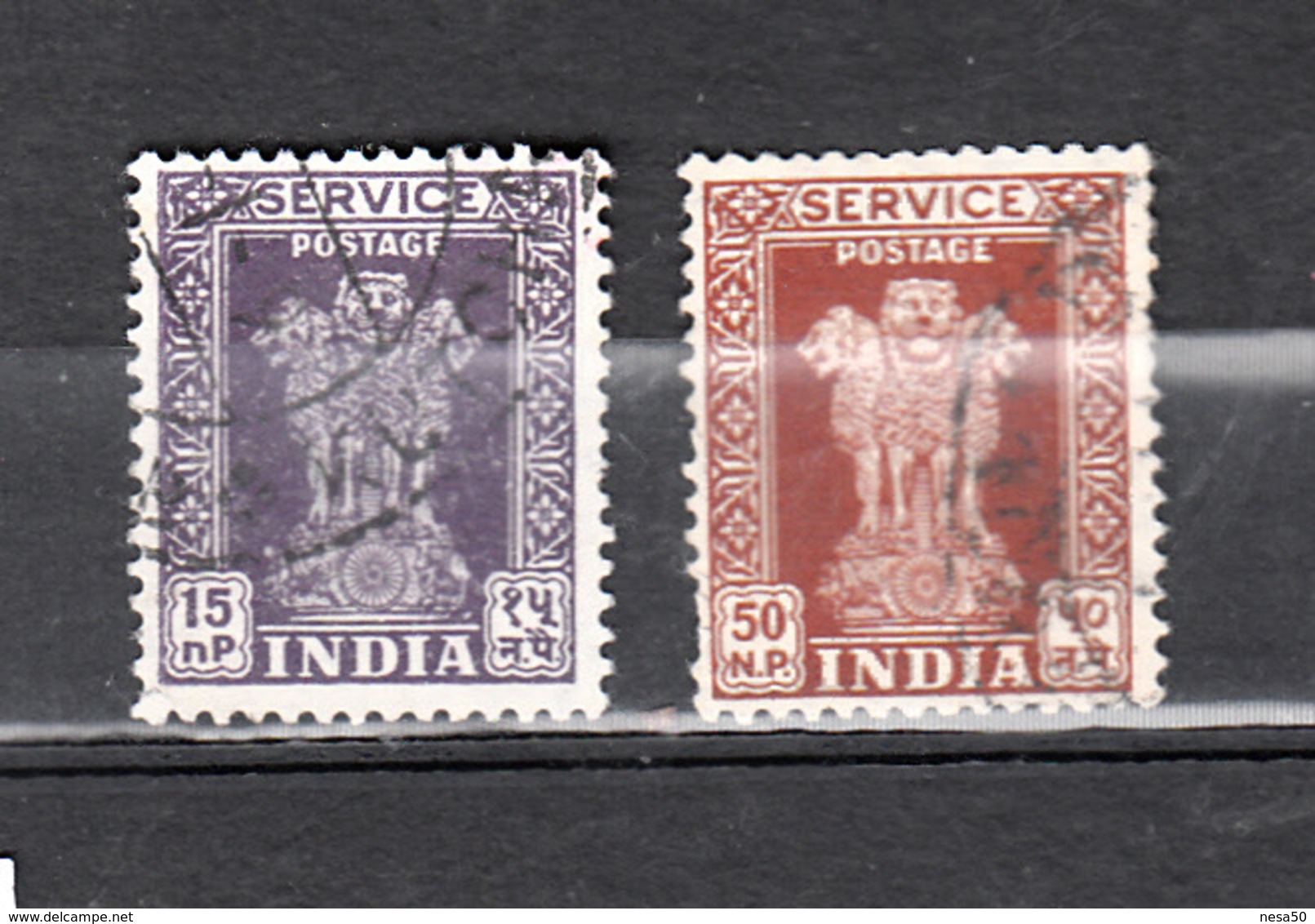 India 1957 Mi Nr  137 + 140 Dienstzegels - Official Stamps