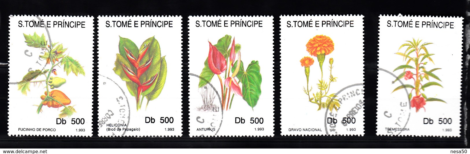 Sao Tome En Principe 1993 Mi Nr 1418 - 1422 Bloemen, Flower - Sao Tome En Principe