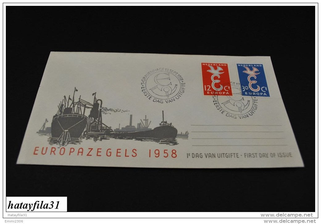 Niederlande    CEPT  FDC  1958   Mi. 718 - 719   ( T - 80 ) - 1958