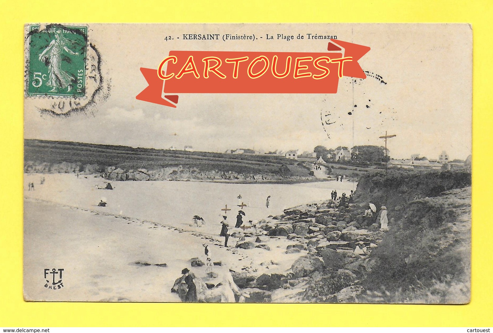 CPA 29 - KERSAINT -- La Plage De Trémazan 1910 - Kersaint-Plabennec