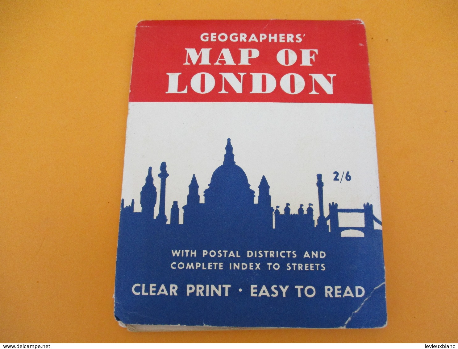 Plan De LONDRES/ Mao Of London /Geographers'/With Postal Districts And Complete Index To Streets/Vers 1930-50  PGC184 - Roadmaps