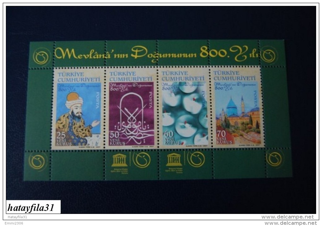 Türkei  2007  Mi. Block 62 **   800th Anniversary 0f Mevlana&acute;s Birth /  Souvenir Sheet   / MNH - Neufs