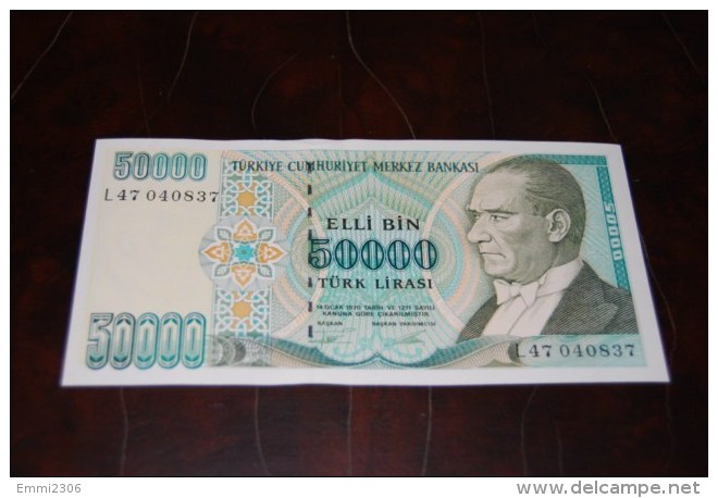 1995 Türkei 50,000  Lira  / 7. Emisyon 2. Tertip Serie : L  / UNC - Turquie