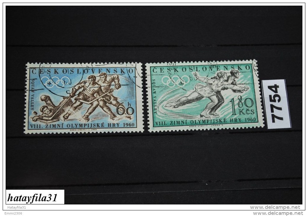Tschecoslowakei  1960   Mi. 1183- 1184  Gestempelt  /  Olympische Winterspiele Squaw - Inverno1960: Squaw Valley