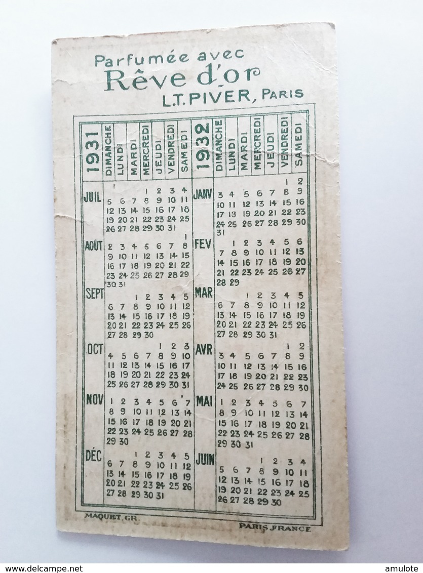 Calendrier -  Parfum Rêve D 'or - L. T. Piver, Paris  1931-1932 - Small : 1921-40