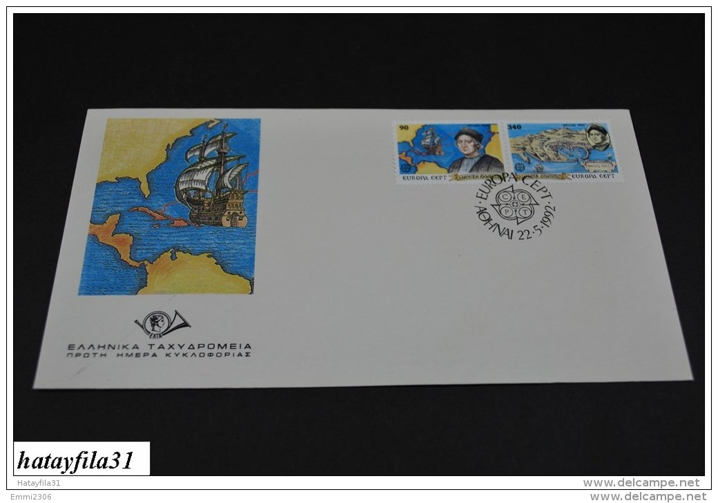 Grichenland  1992  FDC  Mi. 1802 - 1803   /   Europa: 500. Jahrestag Der Endekung Von Amerika        (T - 106 ) - FDC