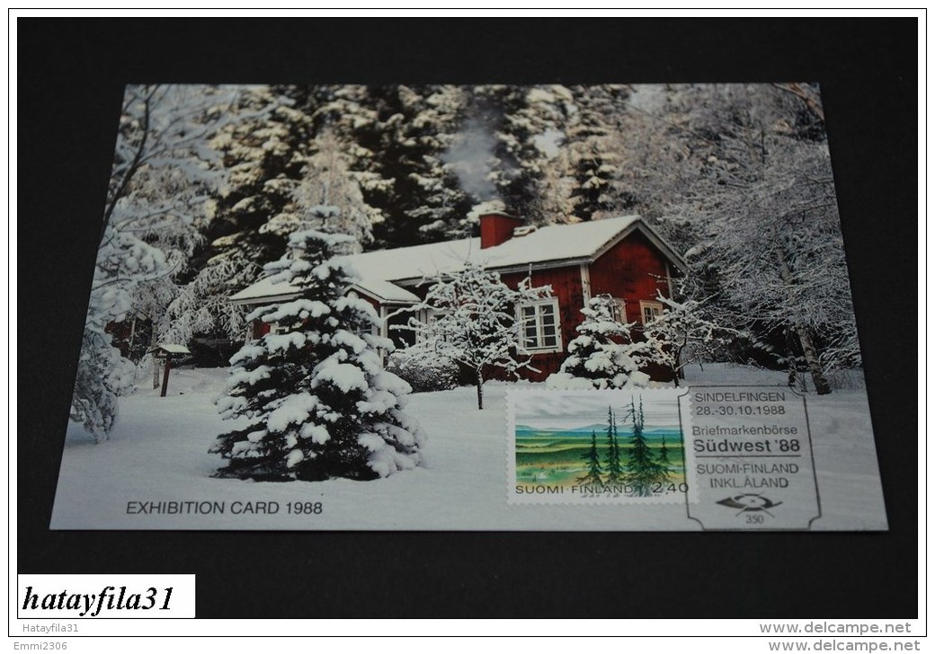 Finnland  1988 EXHIBITION CARD - Messe Karte _ Briefmarken Börse "" Südwest ' 88 / Sindelfingen  ( T - 100 ) - Maximumkarten (MC)