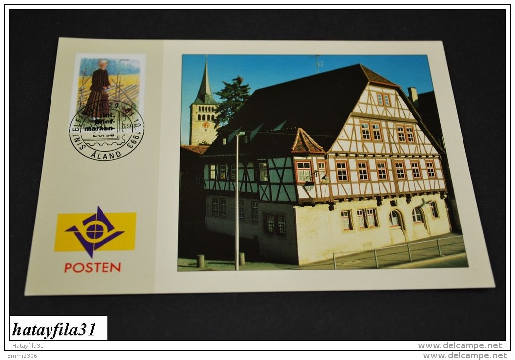 Finnland - Aland  1993  EXHIBITION CARD ( Messe Karten )    Int. Brifmarken Börse SINDELFINGEN   (T - 100 ) - Maximum Cards & Covers