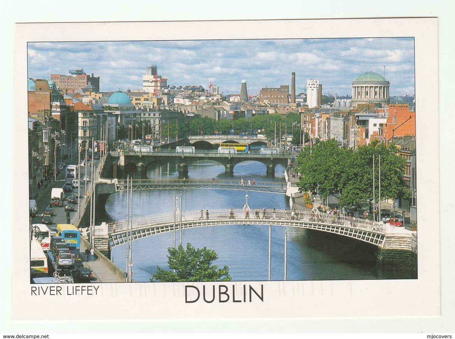 2011 IRELAND Postcard DUBLIN View To GB Flower Stamps Cover - Dublin