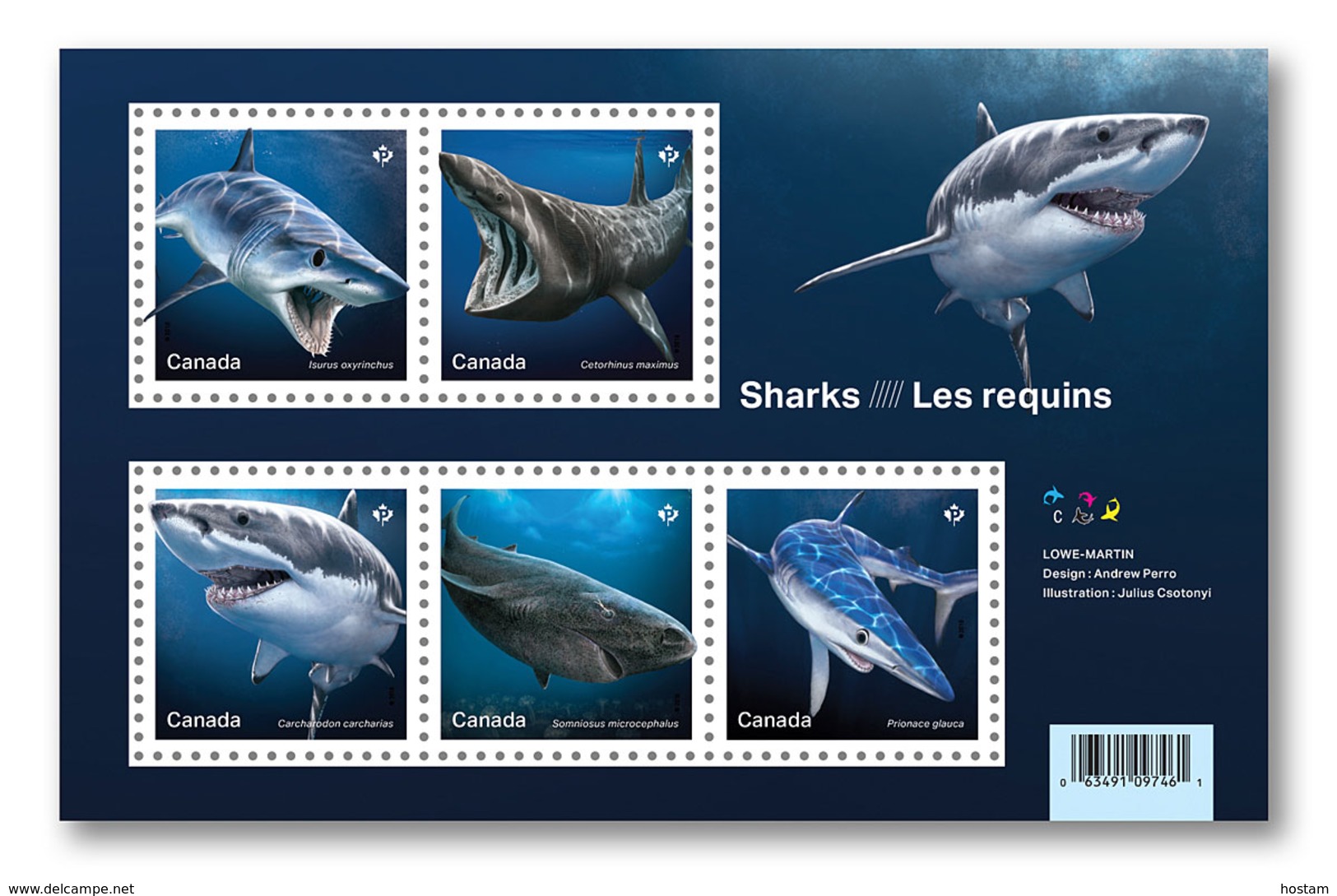 Canada 2018 The Sharks   Sheetlet Of 5 MNH - Blocks & Sheetlets