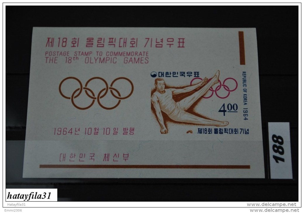 Korea - Süd 1964 - Bl. 197** Postfrisch /Olymp. Sommerspiele , Tokyo - Korea (...-1945)