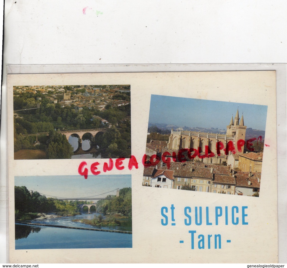 81-   ST SAINT SULPICE TARN - LES DEUX PONTS SUR L' AGOUT   VUE AERIENNE - Saint Sulpice