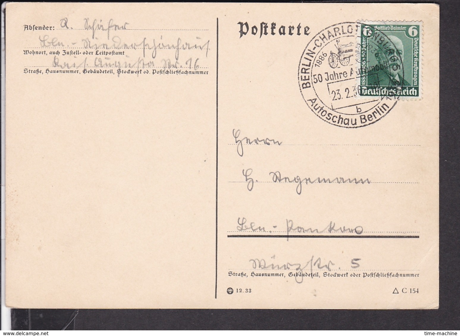 Sonderstempel  Berlin " Autoschau " 1936 - Briefe U. Dokumente