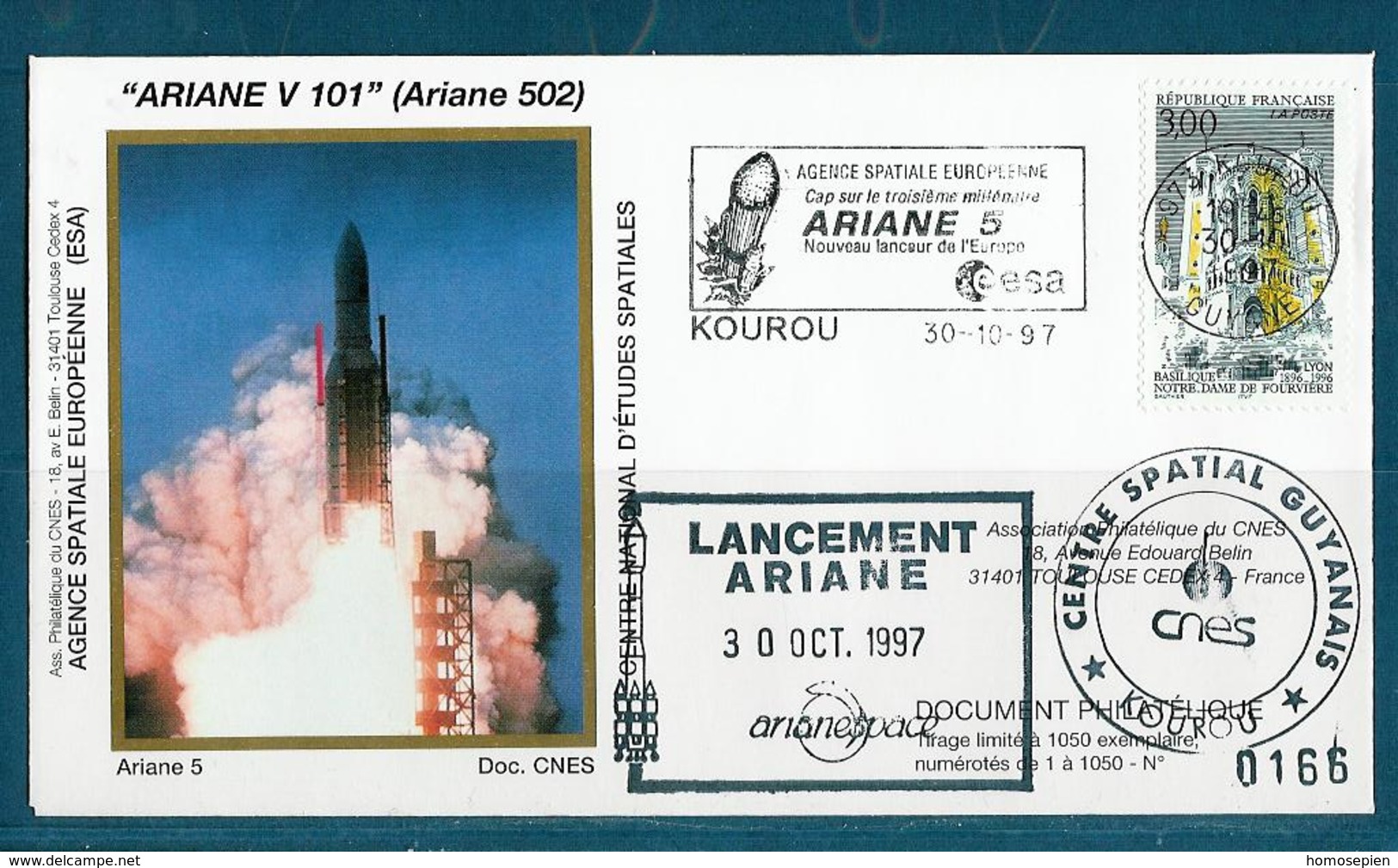 ESPACE - ARIANE Vol Du 1997/10 V101 - CNES - 3 Documents - Europa