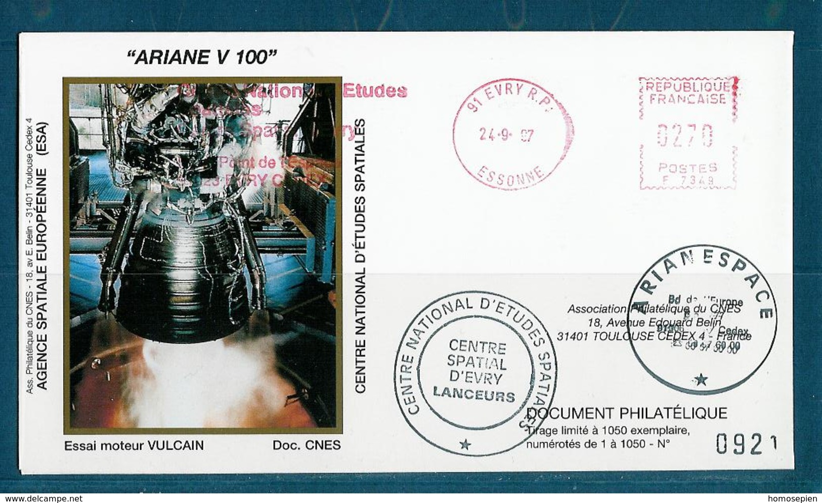 ESPACE - ARIANE Vol Du 1997/09 V100 - CNES - 4 Documents - Europe