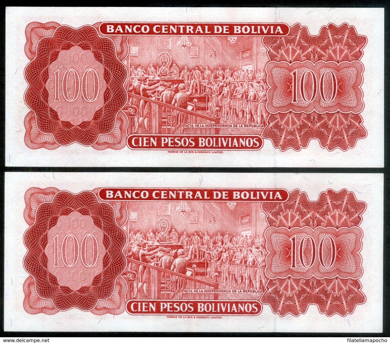 BOLIVIA BILLETES; 1962 – 100 PESOS: “NUEVA MONEDA, EL BOLIVIANO”. - Bolivien