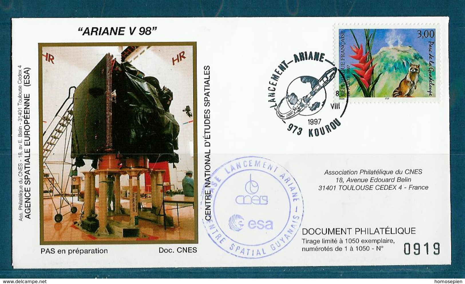 ESPACE - ARIANE Vol Du 1997/08 V98 - CNES - 3 Documents - Europe