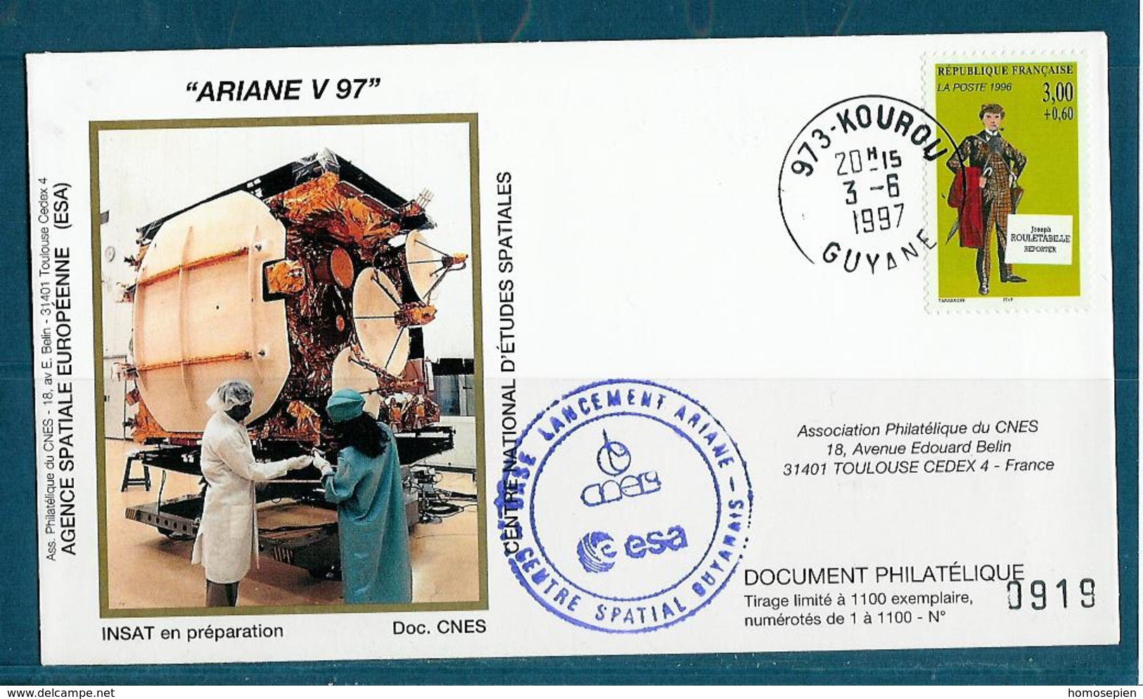 ESPACE - ARIANE Vol Du 1997/06 V97 - CNES - 4 Documents - Europe