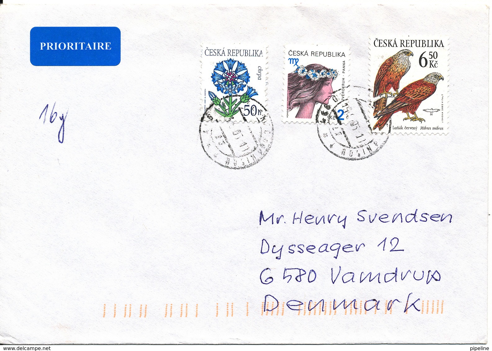 Czech Republic Cover Sent To Denmark 2001 Topic Stamps Incl. BIRDS - Covers & Documents