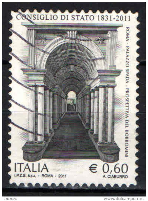 ITALIA - 2011 - CONSIGLIO DI STATO - PALAZZO SPADA - PROSPETTIVA DEL BORROMINI - USATO - 2011-20: Usati