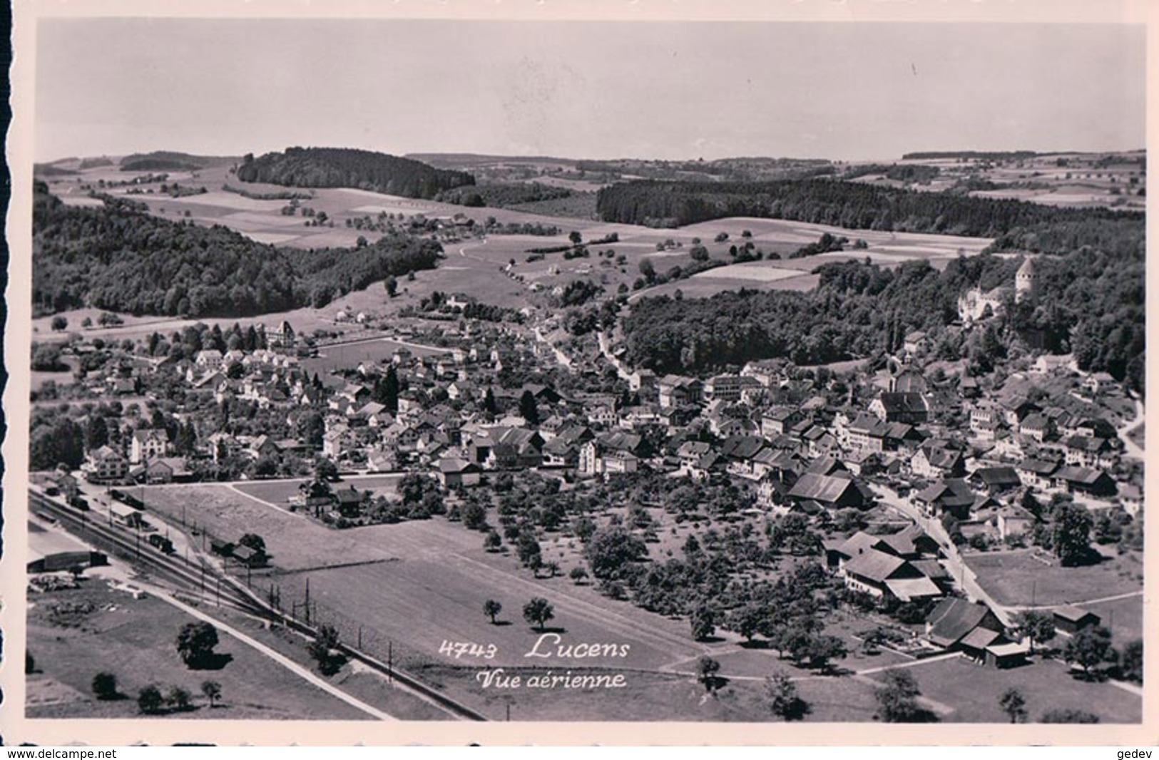 Lucens VD Vu D'avion, La Gare (4743) - Lucens