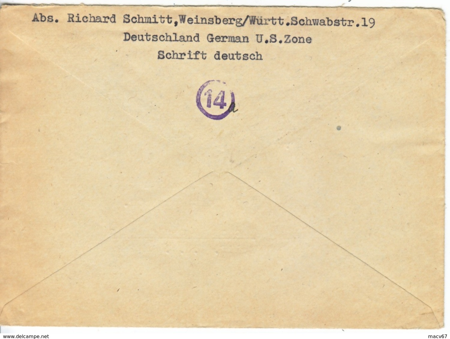 GERMANY  COVER  13-3-47  (o)  CENSORED W/ LETTER - Other & Unclassified