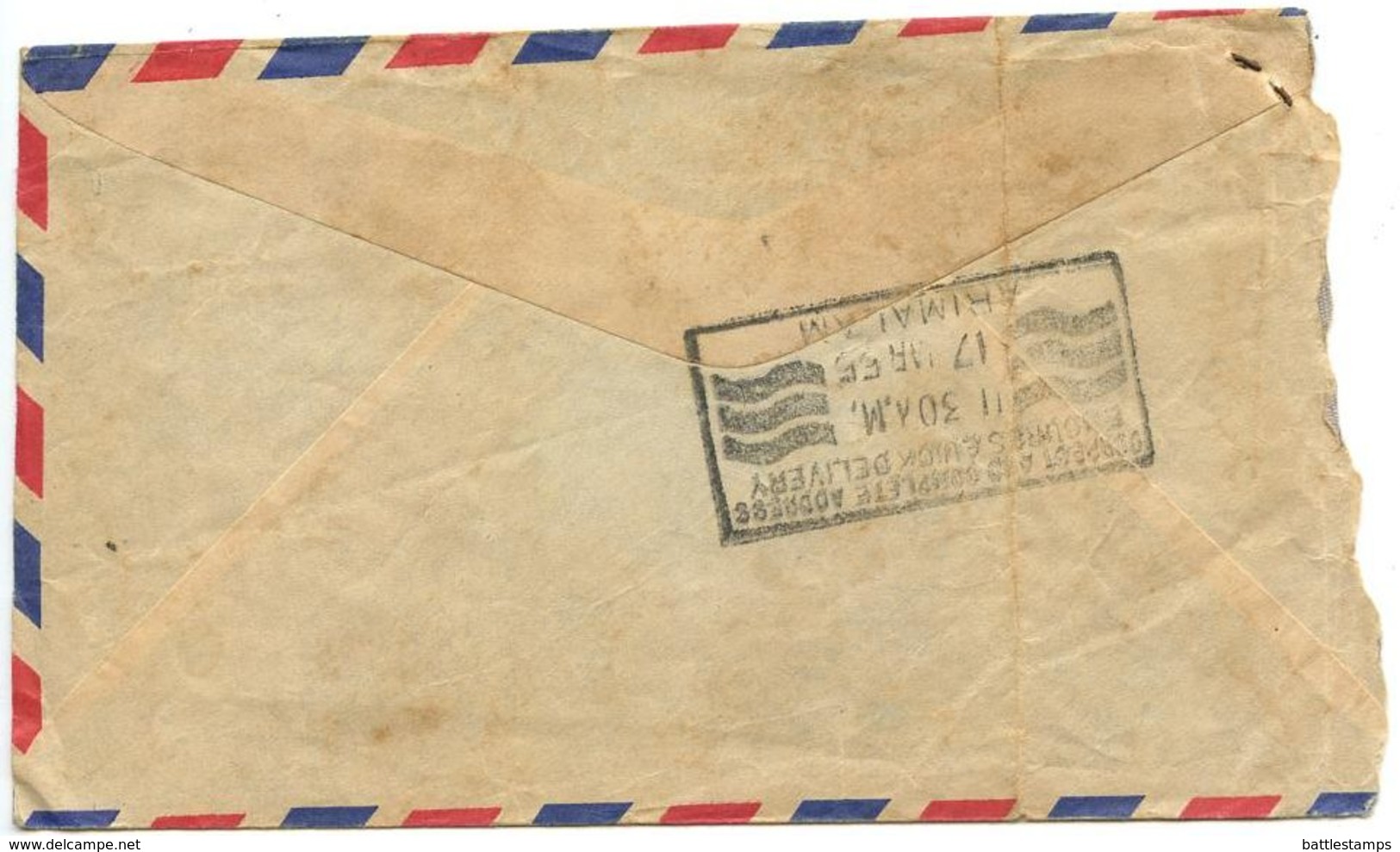 Malaya - Johore 1955 Airmail Cover Johor Bahru To Arimalam, India W/ Scott 138, 143 - Johore