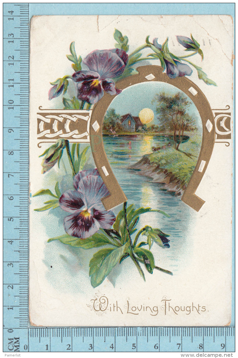 CPA Voyagé 1907 - , With Loving Thoughts Raphael Tuck, Theme: Floral Missives #11, Horse Shoe - Stamp CND #89 - Tuck, Raphael