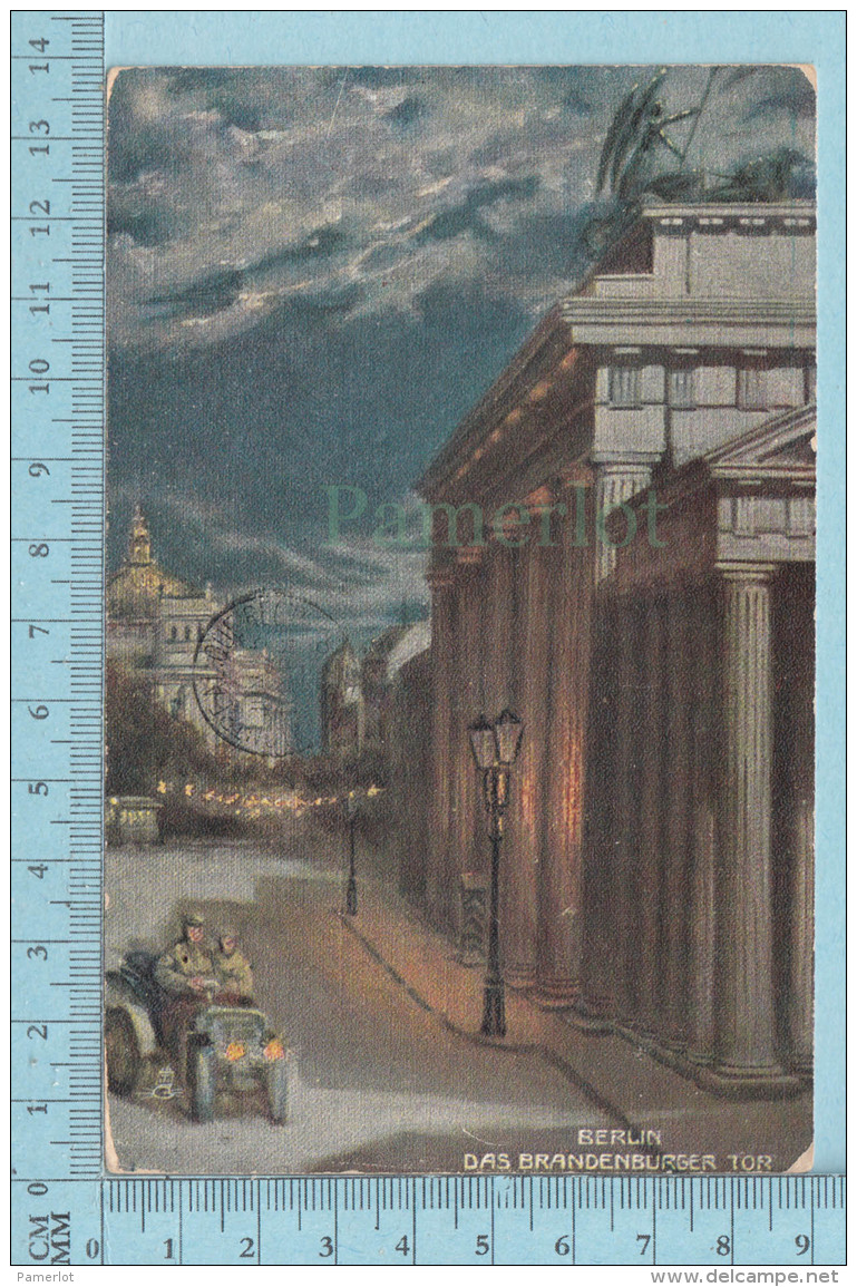 CPA Voyagé 1908 Raphael Tuck Oilette , Berlin, Das Brandenbburger Tor # 161B- Stamp USA Franklin 1&cent; - Tuck, Raphael
